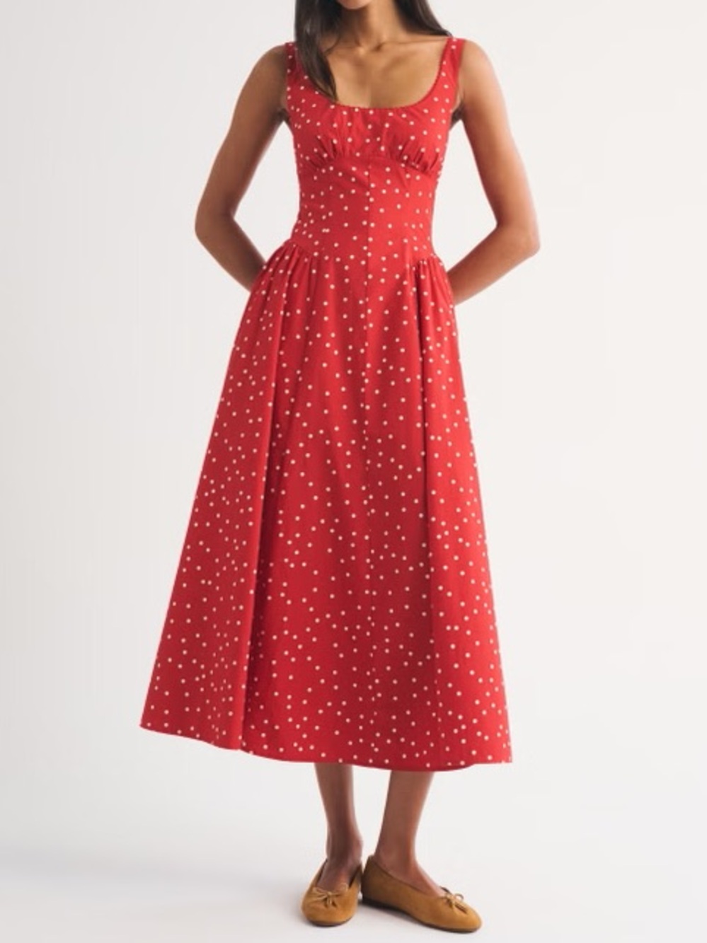 100% Cotton A&F Bra-Free Dylan Midi Dress